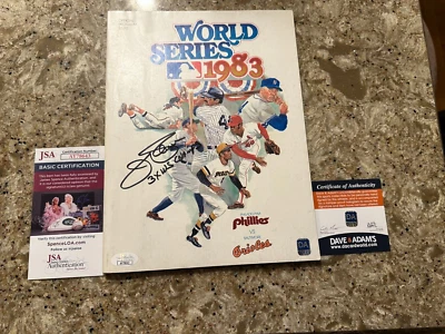 Jim Palmer Autograph 1983 World Series Program JSA COA Baltimore Orioles HOF - Image 1 of 4