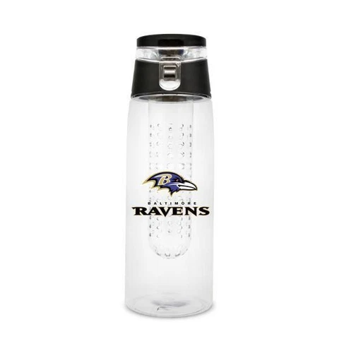Baltimore Ravens Water Bottle Flavor Infuser Clear 20 oz Cover