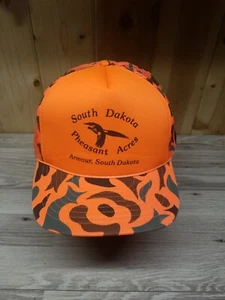Vintage South Dakota Fasan Mütze Kappe Druckknopflasche Seil Trucker Reiseziel Jagd - Bild 1 von 7