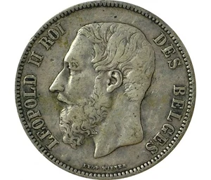 5 Francs BELGIEN 1874 Leopold II König der Belgier - Bild 1 von 2