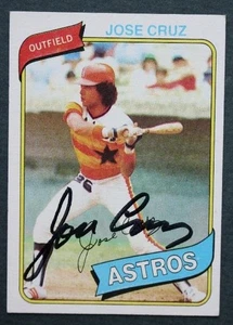 Houston Astros Star Jose Cruz signed autographed 1980 Topps baseball card --- - Picture 1 of 1