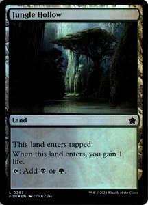 MTG Foundations FOIL Jungle Hollow L 263 NM Pack Fresh ActualScan of Card - Picture 1 of 2