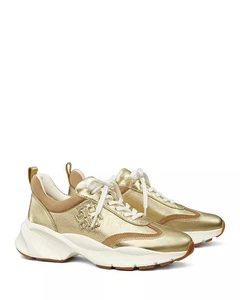 Tory Burch Good Luck Sneaker in Gold Metallic Leder 8,5 Frohe Weihnachten Geschenk - Bild 1 von 16
