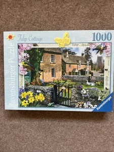 1000 PIECE RAVENSBURGER JIGSAW TULIP COTTAGE - COMPLETE - Photo 1/2