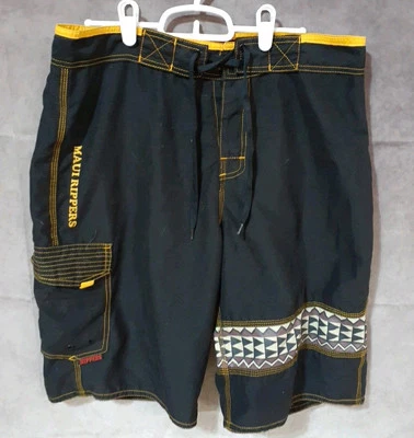 Maui Rippers Black Swin Trunks Shorts Size 32 Hawaii - Image 1 of 4