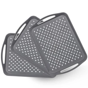 17.7" x 12.5" Anti-Slip Serving Trays with Handles, 3 Pcs X-Large Rectangular... - Picture 1 of 7