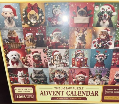 Advent Calendar Cats and Dogs Puzzle1008 Pieces 24 Days of Family Fun - Image 1 of 3