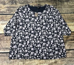 J Jill Wearever Collection Top Women's XL Floral Liquid Knit 3/4 Sleeve Tunic - Picture 1 of 10