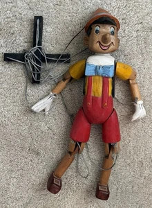 Vintage 1950s Carved Wood Pinocchio Marionette Puppet Disney READ - Picture 1 of 12