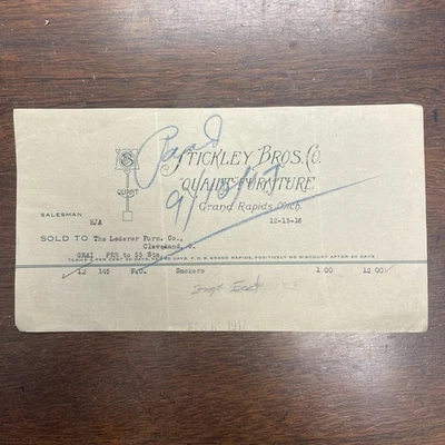 Muebles pintorescos Billhead Stickley Brothers 1916 Grand Rapids Michigan Foto 1 de 4
