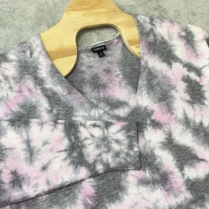 Maglione Torrid rosa grigio bianco manica lunga scollo a V taglia 2 super morbido leggero - Foto 1 di 9