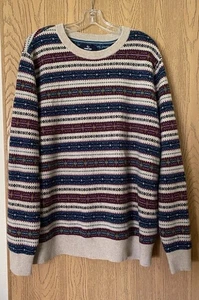 *Worn ONCE* LANDS’ END Fair Isle 100% Cashmere Sweater Sz XL 46-48 - Picture 1 of 5