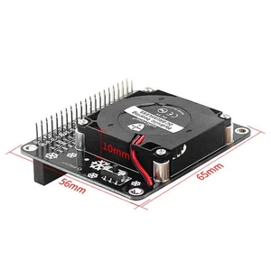 5V GPIO Cooling Fan with LED Light Mini Turbo Fan for Raspberry Pi 4B/3B+/3B - Afbeelding 1 van 10