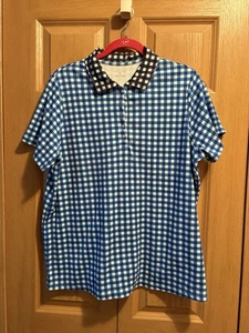 Draper James x Lands' End Damen Übergröße Kurzarm Supima Poloshirt 1X - Bild 1 von 6