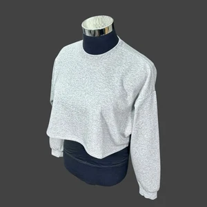 IVL Collective Damen Cropped Crewneck Sweatshirt Fleece Heather Grey Gr. M - Bild 1 von 18