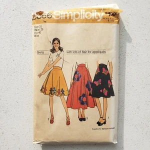 1970er Vintage 29" Taille Simplicity 9856 Lebkuchenmann Rock Schnittmuster - Bild 1 von 6