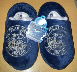 ZAPATILLAS DE FELPA POLAR EXPRESS AZUL MARINO TALLA 10 FORRADAS DE PIEL SINTÉTICA NAVIDAD NUEVAS CON ETIQUETAS NAVIDAD - Imagen 1 de 8