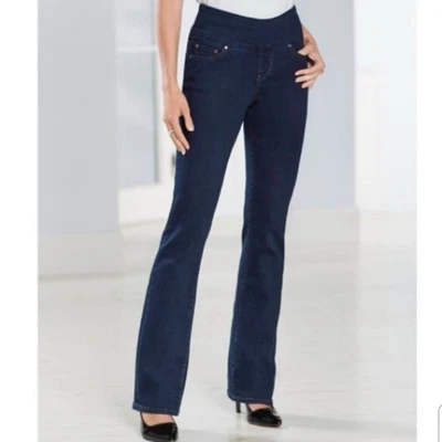 Jag Jeans Paley Boot High Rise Boot Leg Pull On 4 Dark Wash Stretch 33" Inseam - Image 1 of 4