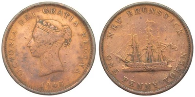 New Brunswick - Penny Token 1843 - Queen Victoria - Image 1 of 3
