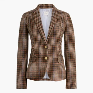 J. CREW Wool-Blend Schoolboy Blazer in Brown Houndstooth Sz 22 {182} - Picture 1 of 6