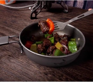 Titanium Frying Pan Camping Plate Ultralight Outdoor Cookware Skillet Griddle - Picture 1 of 10