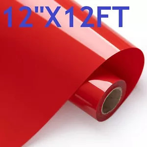 12"x12FT Red HTV Iron On Heat Transfer Vinyl Roll for T Shirt Cricut Silhouette - Picture 1 of 7
