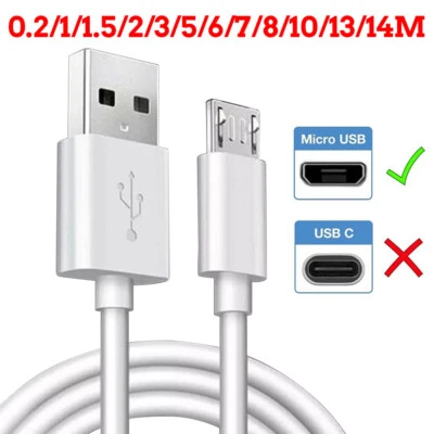 Cable micro USB cable de carga cable de datos USB-A cable de teléfono móvil cable de teléfono inteligente 20 cm-14 m - Imagen 1 de 4