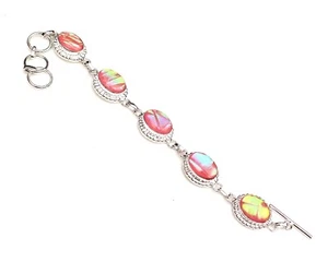 Triplet Opal Gemstone Handmade 925 Sterling Silver Jewelry Bracelet Size 7-8" - Picture 1 of 1
