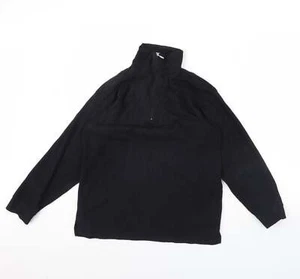 Boys Black High Neck Polyester Blend Henley Jumper Size XL - Picture 1 of 12