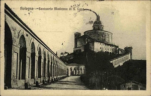 Bologna frankierte AK 1925 Santuario Madonna di S. Luca Aufgang Wallfahrtskirche - Picture 1 of 2