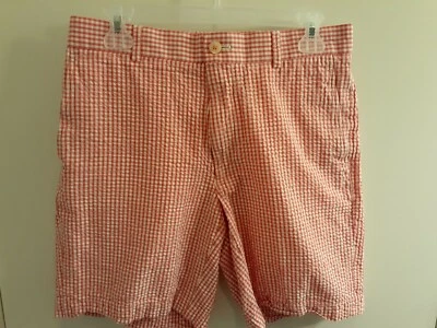 Pantalones Cortos Seersucker Southern Tide Mujer Talla 29" Cintura, 8" Entrepierna, Rosa/Blanco  Foto 1 de 4