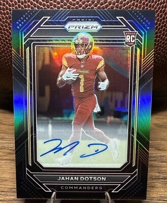 2022 Panini Chronicles Jahan Dotson Prizm Black Signatures Auto #PB-15 RC B-101  - Image 1 of 4