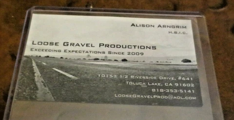 Alison Arngrim Nellie from Little House Prairie signed autographed business card Cover