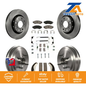 [Front+Rear] Brake Rotors Ceramic Pad Drum Kit (7Pc) For Chevrolet Aveo Aveo5 G3