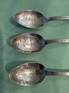 3 Flagship Spoons Admirals Schley, Sampson, Dewey Brooklyn, Olympia Homer (S208 - Picture 1 of 24