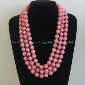 Natural 6/8/10/12mm Faceted Pink Morganite Round Gemstone Beads Necklace 16-54'' - Picture 1 of 12