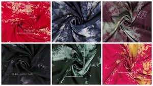 50 Meter Lot Tie Dye Printed Rayon Fabric Sewing Craft Quilting Dress Fabric Art - Picture 1 of 7