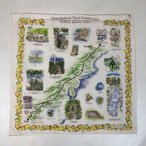 Vintage 1997 Appalachian Trail Conference Bethel Maine Printed Image Bandana USA - Picture 1 of 8