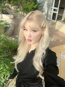 Blonde Long Curly Wavy Wig With Bangs Synthetic Wigs Cos Heat Resistant Party  - Picture 1 of 10