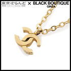 101689015 Chanel Coco Mark Top Necklace 376 Gold Metal Necklace Women S Vintage