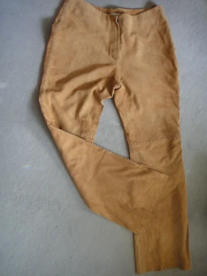 Springfield L Damen Hose Lederhose Freizeithose  Leder braun - Bild 1 von 4