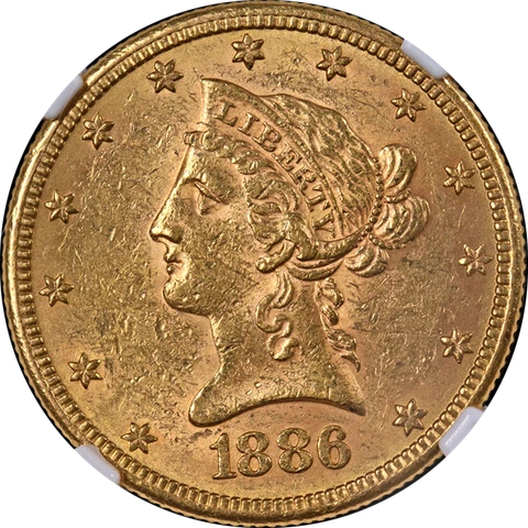 1886-S Liberty Gold $10 NGC MS60 Nice Luster Nice Strike Cover