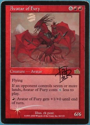Avatar of Fury FOIL Prophecy HEAVILY PLD Red Rare SIGNED CARD (221338) ABUGames - Image 1 of 2
