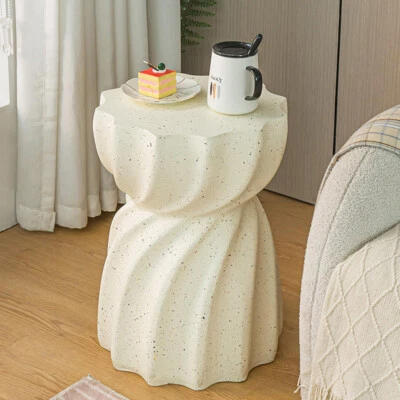 UNHO Accent Side Table Terrazzo Coffee Tables Nordic Small Concrete Stool In/Outdoor