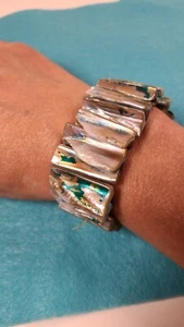 Abalone Shell Stretch Bracelet - Picture 1 of 11