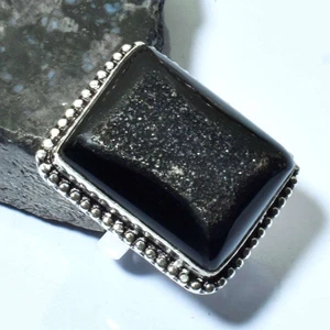 Botswana Agate Druzy Celebration Gift Ring Jewelry US Size-6.75 AR 65229 - Picture 1 of 1