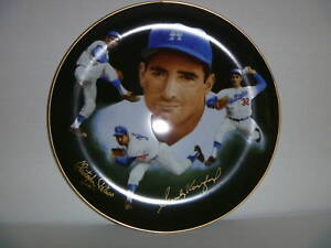 SANDY KOUFAX - Los Angeles Dodgers 1985 Dual Autographed Plate VERY RARE