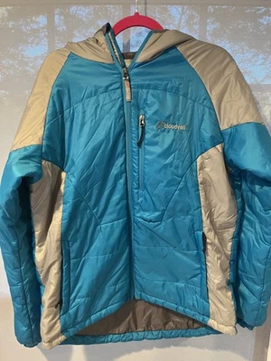 Cloudveil Enclosure Primaloft Puffer Hooded Jacket Women's Medium Teal and Grey  - Image 1 of 4