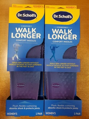 2 pares: plantillas Dr. Scholl's Walk más largas cómodas para mujer talla 6-11 (3252) Foto 1 de 4