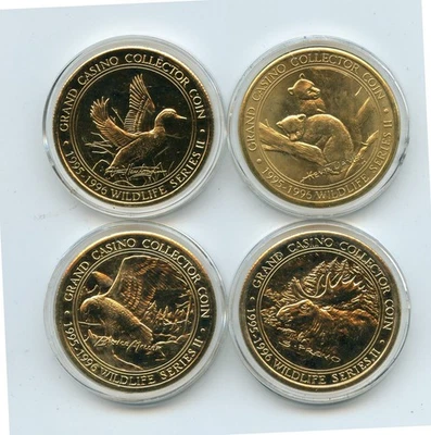 Set of 4 Casino Tokens from the Grand Casino Minnesota Wildlife II 95-96 - Image 1 of 4